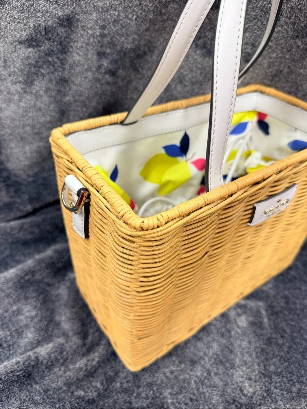 NEW Kate Spade New York  25th Anniversary Handbag Sam Wicker Drawstring GORGEOUS